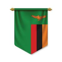 3d realistic pennant with flag vector