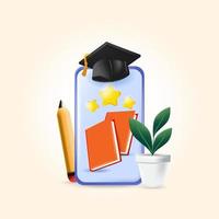 Back to school with realistic design illustration 3d vector