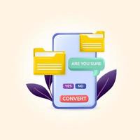 Convert file with realistic design illustration 3d vector