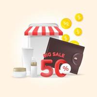 Save money when see sale with realistic design illustration 3d vector