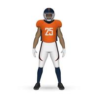 3D realistic American football player vector