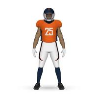 3D realistic American football player vector