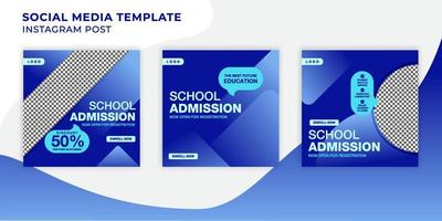 School Admission social media post banner template. vector