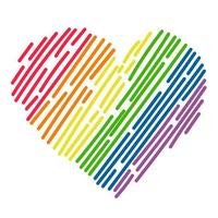 LGBTQ Symbol rainbow heart. LGBT pride Flag or Rainbow colors vector