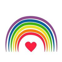 LGBTQ Symbol rainbow with heart. LGBT pride Flag or Rainbow colors vector