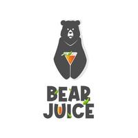 logotipo de ilustración de oso con jugo