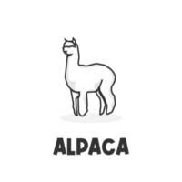 logotipo de ilustración de vector simple de alpaca linda