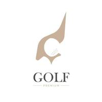 elegante logotipo de ilustración simple de golf vector