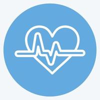 icono de cardiograma. adecuado para el símbolo de la educación. estilo de ojos azules. diseño simple editable. vector de plantilla de diseño. ilustración sencilla