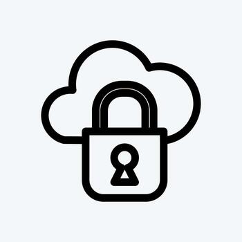 Icon Private Cloud. suitable for Security symbol. line style. simple design editable. design template vector. simple illustration vector