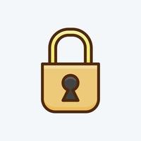 Icon Locked. suitable for Security symbol. flat style. simple design editable. design template vector. simple illustration vector