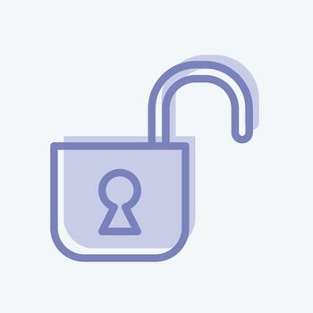 icono desbloqueado. adecuado para el símbolo de seguridad. estilo de dos tonos. diseño simple editable. vector de plantilla de diseño. ilustración sencilla