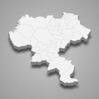 mapa 3d de cauca es un departamento de colombia vector