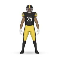 3D realistic American football player vector