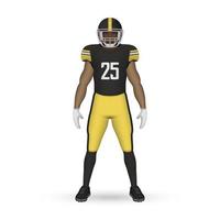 3D realistic American football player vector