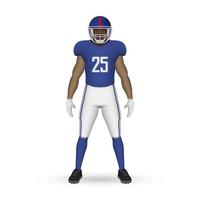 3D realistic American football player vector