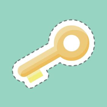 Sticker line cut Access Key. suitable for Security symbol. simple design editable. design template vector. simple illustration vector