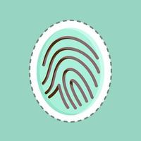 Sticker line cut Fingerprint. suitable for Security symbol. simple design editable. design template vector. simple illustration vector