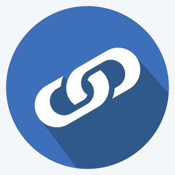 eslabón de la cadena de iconos. adecuado para el símbolo de seguridad. estilo de sombra larga. diseño simple editable. vector de plantilla de diseño. ilustración sencilla