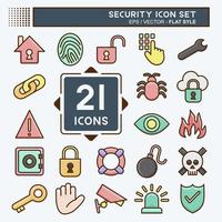 conjunto de iconos de seguridad. adecuado para el símbolo de la educación. estilo plano diseño simple editable. vector de plantilla de diseño. ilustración sencilla