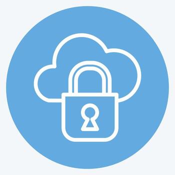 Icon Private Cloud. suitable for Security symbol. blue eyes style. simple design editable. design template vector. simple illustration vector