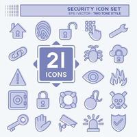 Icon Set Security. suitable for education symbol. two tone style. simple design editable. design template vector. vector