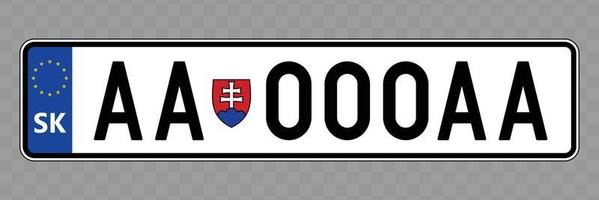 Vehicle number plate. vector