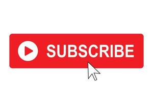 Subscribe button with mouse pointer. vector