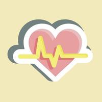 Sticker Cardiogram. suitable for education symbol. simple design editable. design template vector. simple illustration