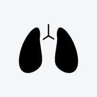 pulmones de icono. adecuado para el símbolo de la educación. estilo de glifo. diseño simple editable. vector de plantilla de diseño. ilustración sencilla