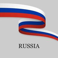 Waving ribbon or banner with flag vector