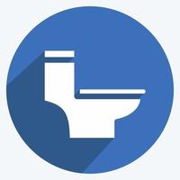 Icon Toilet. suitable for building symbol. long shadow style. simple design editable. design template vector. simple illustration vector