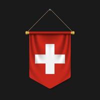 3d realistic pennant with flag vector