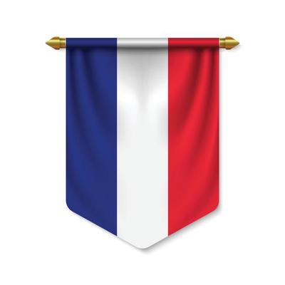 3d realistic pennant with flag