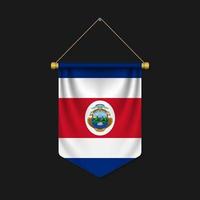 3d realistic pennant with flag vector