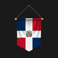 3d realistic pennant with flag vector