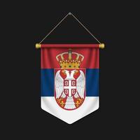3d realistic pennant with flag vector
