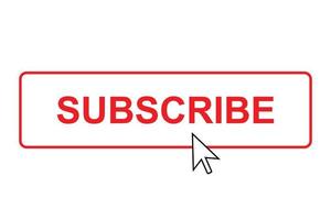 Subscribe button with mouse pointer. vector