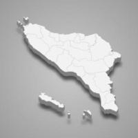 3d isometric map of Aceh is a province of Indonesia vector