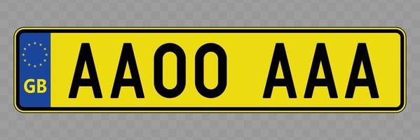 Vehicle number plate. vector
