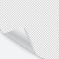 Curled corner of paper with shadow vector