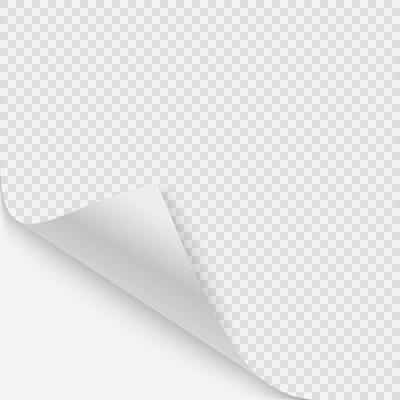 Curled corner of paper with shadow