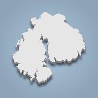 3d isometric map of Mount Desert is an island in Maine, isolated vector illustration