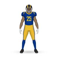 3D realistic American football player vector