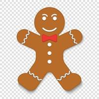 Christmas gingerbread man cookie vector