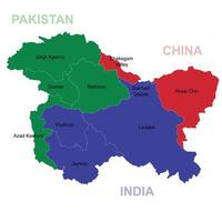 Map of Kashmir is a geographical region vector