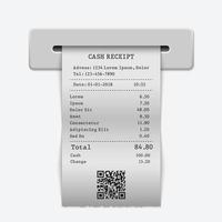 Paper sales printed receipt vector