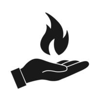 Fire flame in hand vector