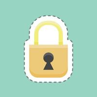 Sticker line cut Locked. suitable for Security symbol. simple design editable. design template vector. simple illustration vector