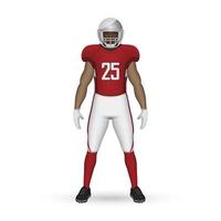3D realistic American football player vector
